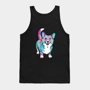 Corgi in Watercolor Splash Tank Top